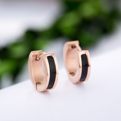 Boucles d'oreilles rondes noires