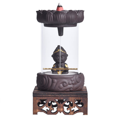 Brûleur d'encens à refoulement, couverture anti-vent, brûleur d'encens en bois de santal, Le Grand Sage rend le Zen