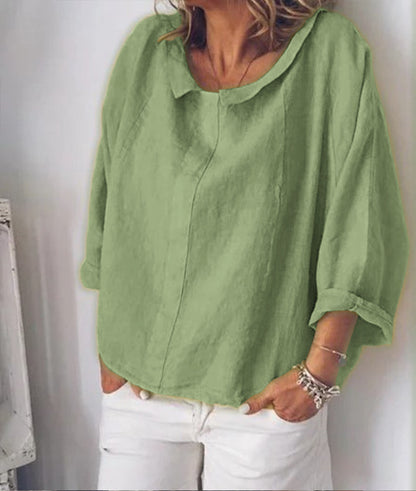 Mode ZANZEA Femmes, Col Revers, Chemisier Automne, Chemise À Manches Longues, Décontracté, Solide, Blusas, Coton, Lin, Hauts, Travail, Chemise, - LUXARAH