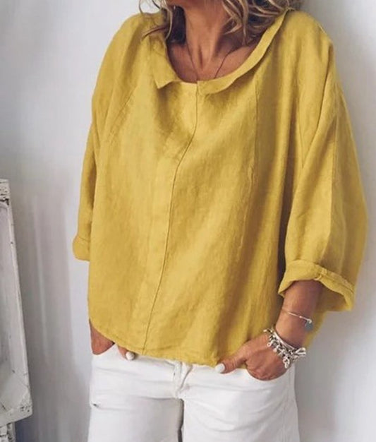 Mode ZANZEA Femmes, Col Revers, Chemisier Automne, Chemise À Manches Longues, Décontracté, Solide, Blusas, Coton, Lin, Hauts, Travail, Chemise, - LUXARAH