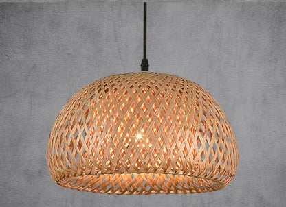 Lustre en bambou, tissé de style américain pour restaurant, lampes d'Asie du Sud-Est - LUXARAH