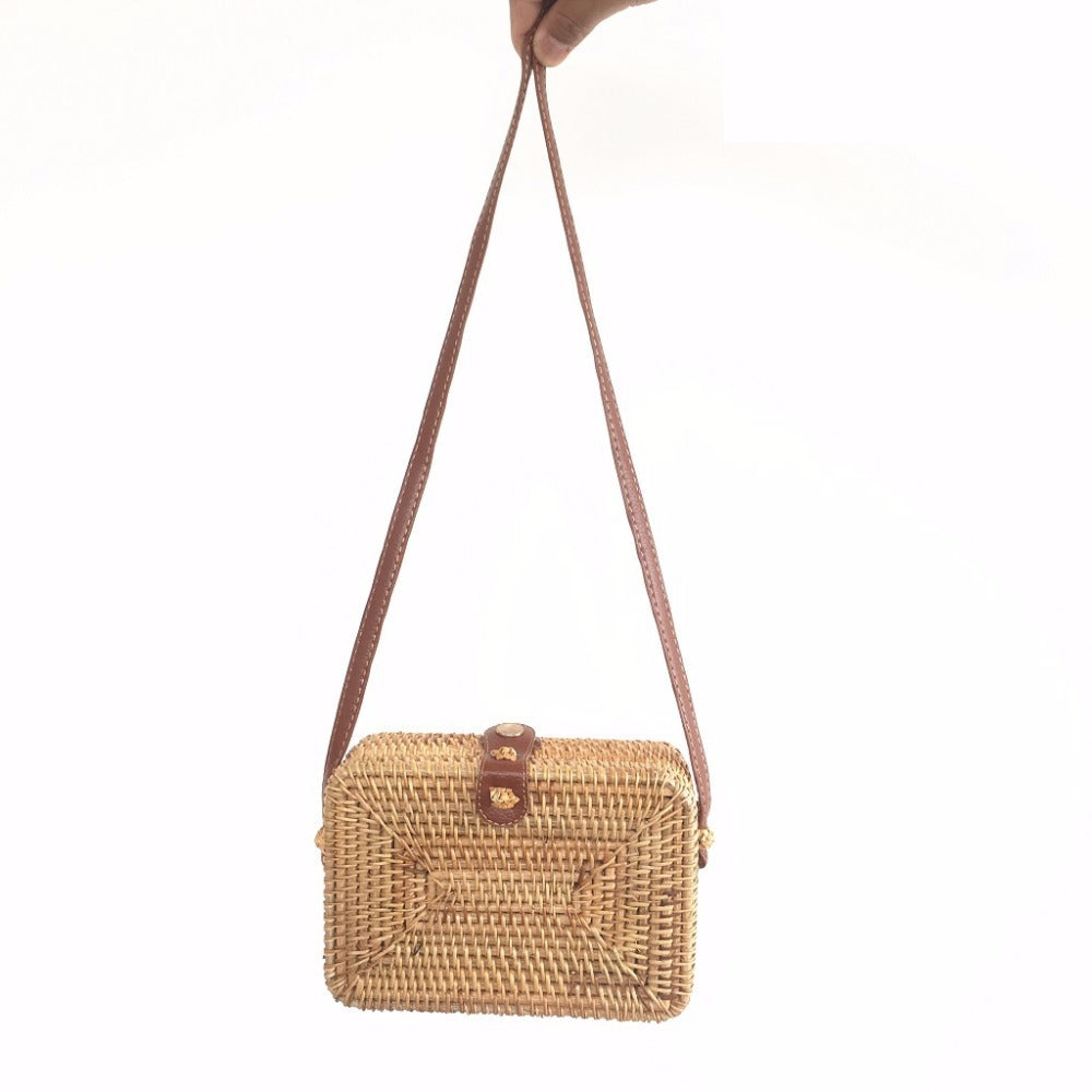 Sac carré en rotin tissé à la main - LUXARAH