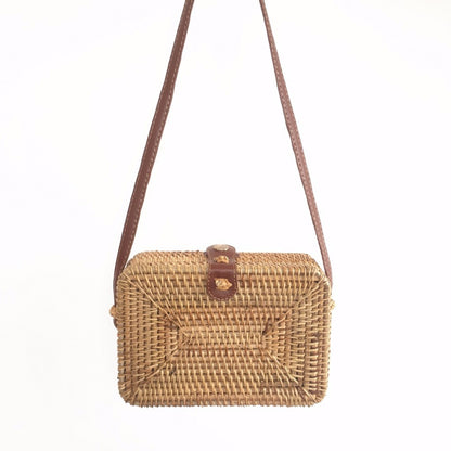 Sac carré en rotin tissé à la main - LUXARAH