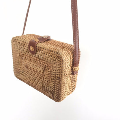 Sac carré en rotin tissé à la main - LUXARAH