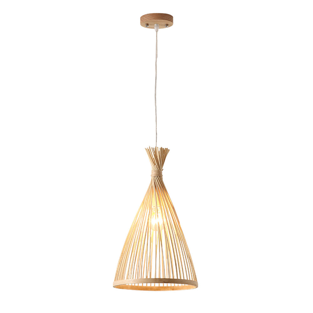 Lustre de salle à manger en bambou tissé zen, personnalité créative, minimaliste, séjour, hôtel, salon - LUXARAH