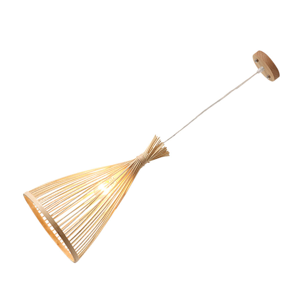 Lustre de salle à manger en bambou tissé zen, personnalité créative, minimaliste, séjour, hôtel, salon - LUXARAH