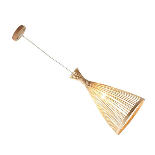 Lustre de salle à manger en bambou tissé zen, personnalité créative, minimaliste, séjour, hôtel, salon - LUXARAH