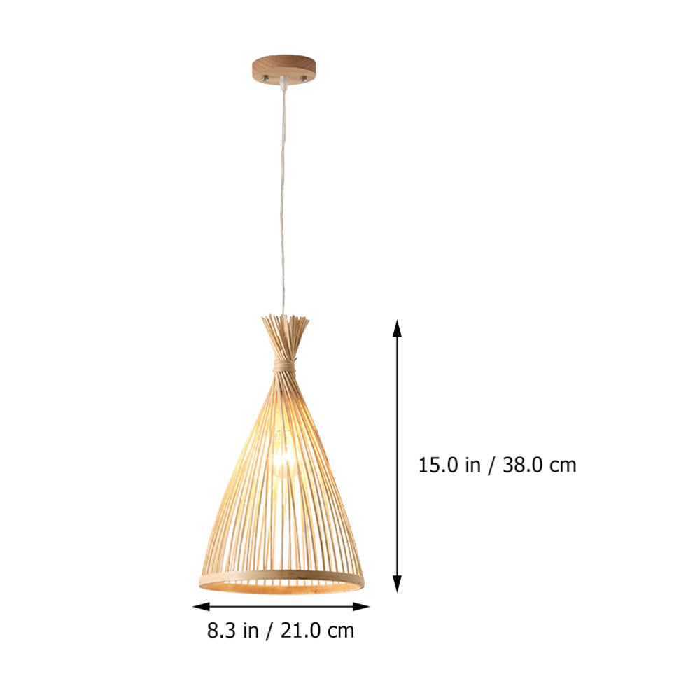Lustre de salle à manger en bambou tissé zen, personnalité créative, minimaliste, séjour, hôtel, salon - LUXARAH