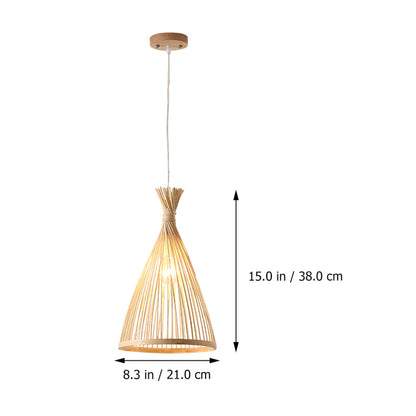 Lustre de salle à manger en bambou tissé zen, personnalité créative, minimaliste, séjour, hôtel, salon - LUXARAH