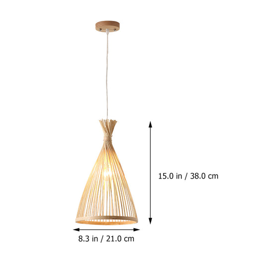 Lustre de salle à manger en bambou tissé zen, personnalité créative, minimaliste, séjour, hôtel, salon - LUXARAH