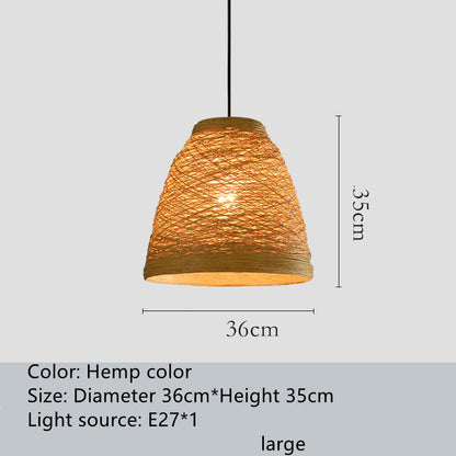 Lampe suspendue en rotin tissée en forme de boule pour café, restaurant, ferme, hot pot, bar
