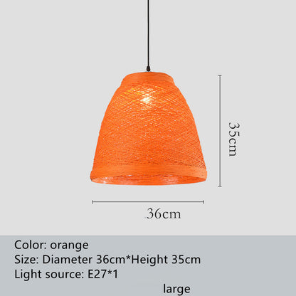 Lampe suspendue en rotin tissée en forme de boule pour café, restaurant, ferme, hot pot, bar