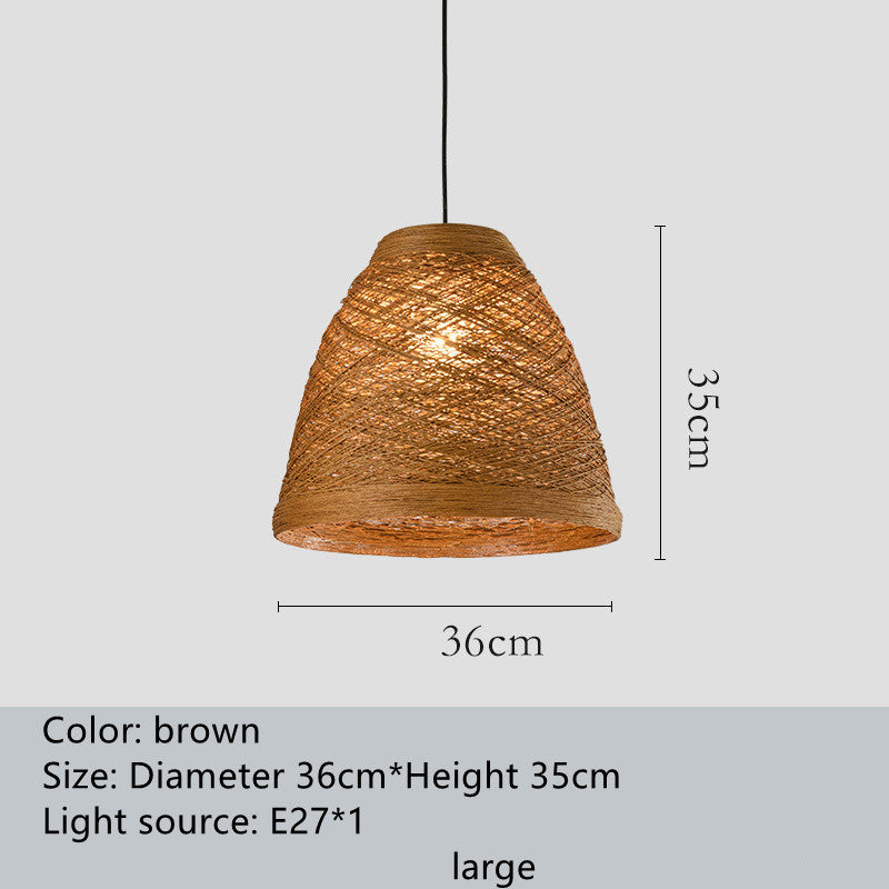 Lampe suspendue en rotin tissée en forme de boule pour café, restaurant, ferme, hot pot, bar
