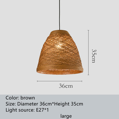 Lampe suspendue en rotin tissée en forme de boule pour café, restaurant, ferme, hot pot, bar