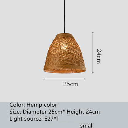 Lampe suspendue en rotin tissée en forme de boule pour café, restaurant, ferme, hot pot, bar