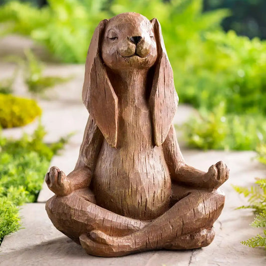 Statue de Bouddha en résine représentant un lapin, style Art déco, idéal pour un espace de yoga