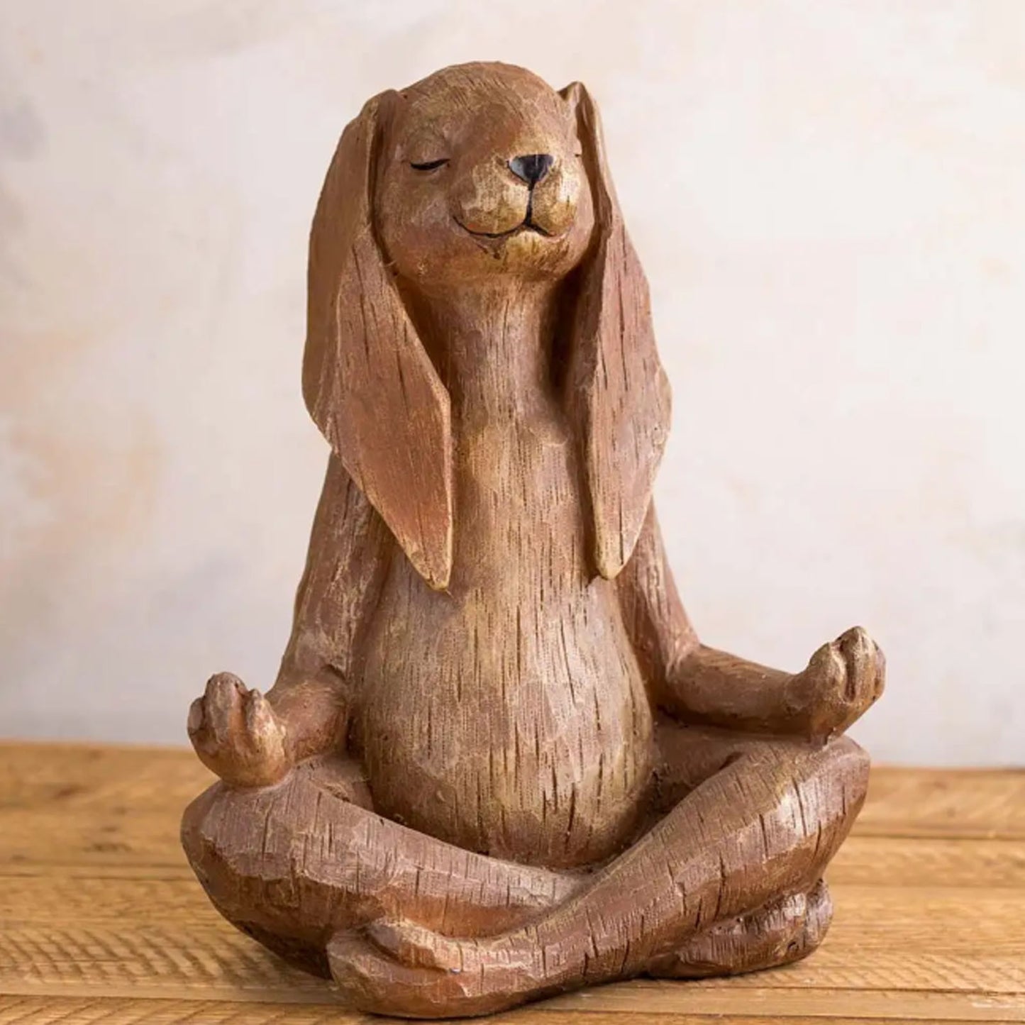Statue de Bouddha en résine représentant un lapin, style Art déco, idéal pour un espace de yoga