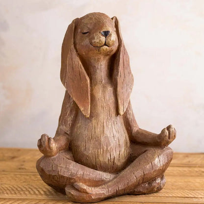 Statue de Bouddha en résine représentant un lapin, style Art déco, idéal pour un espace de yoga