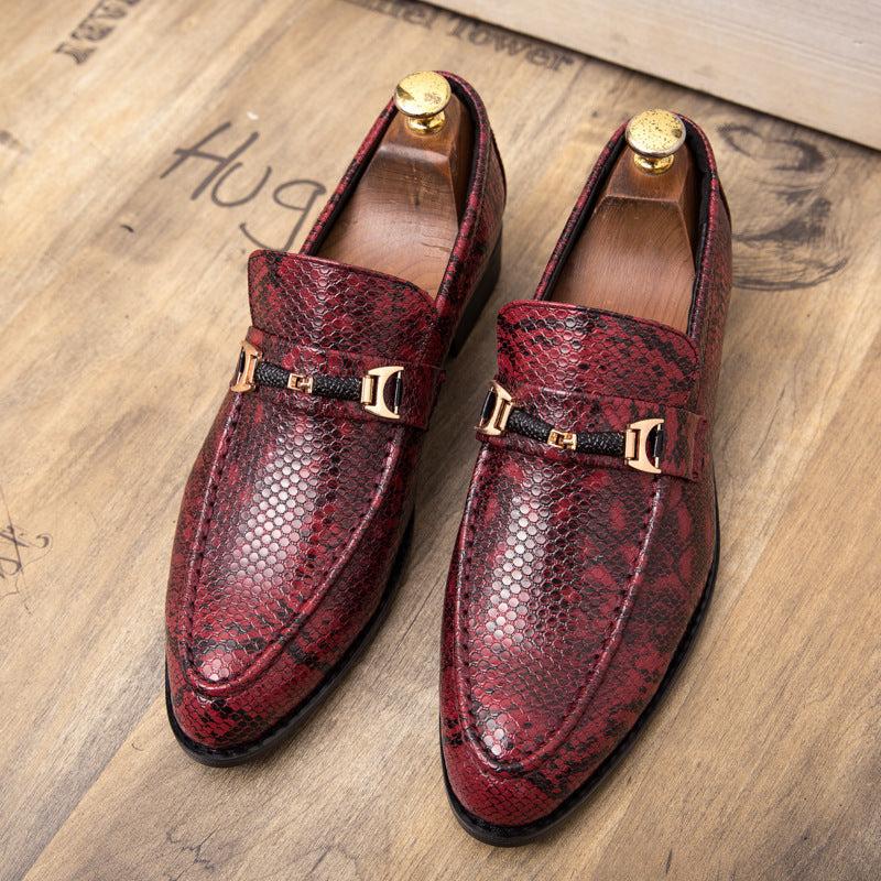 Chaussures pour hommes, en cuir pour coiffeurs rouges, chaussures de mariage - LUXARAH