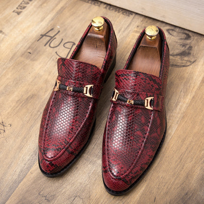 Chaussures pour hommes, en cuir pour coiffeurs rouges, chaussures de mariage - LUXARAH