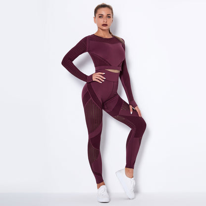 Combinaison de yoga absorbante tricotée sans coutures à manches longues - LUXARAH