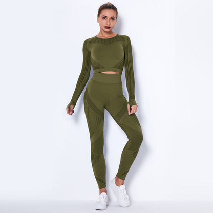 Combinaison de yoga absorbante tricotée sans coutures à manches longues - LUXARAH