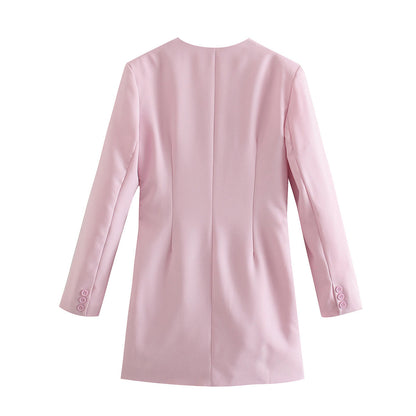 Robes décontractées à col en V, mode, robe cintrée, élégantes, manches longues, mini-robes - LUXARAH