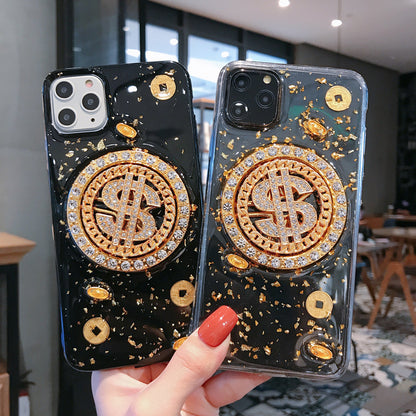 Coque de téléphone 3D Diamond Dollar Turnplate de luxe