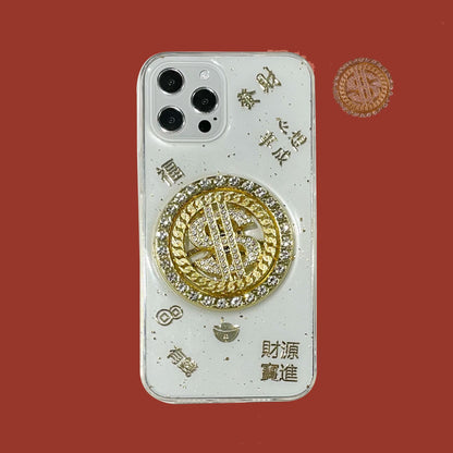 Coque de téléphone 3D Diamond Dollar Turnplate de luxe
