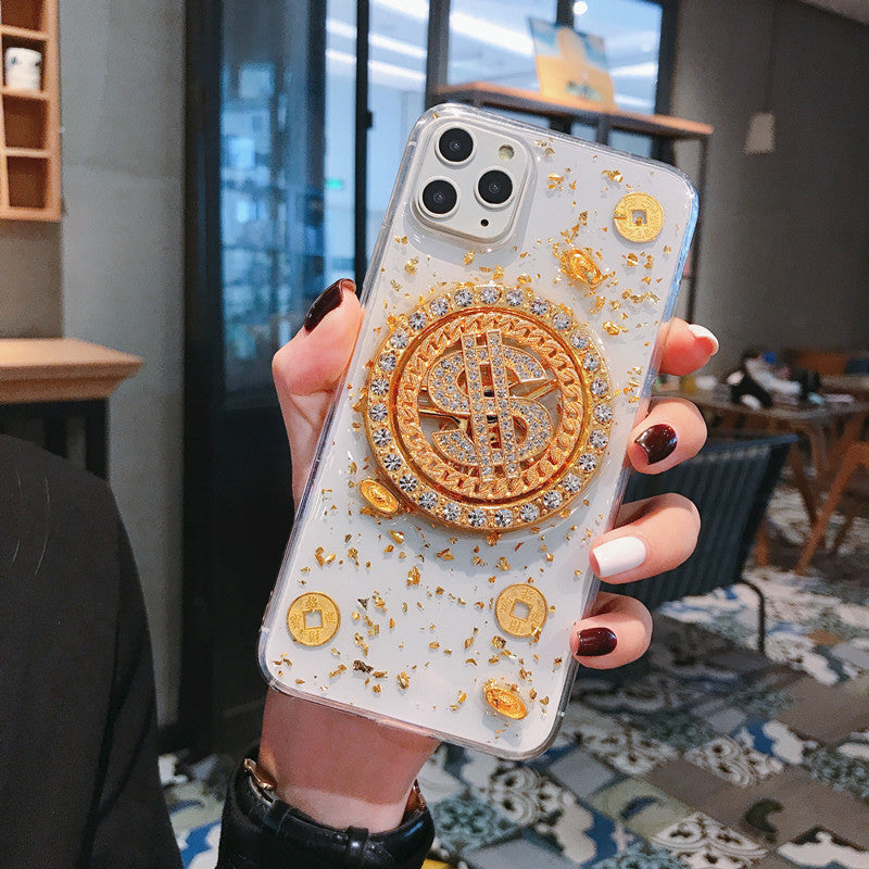 Coque de téléphone 3D Diamond Dollar Turnplate de luxe