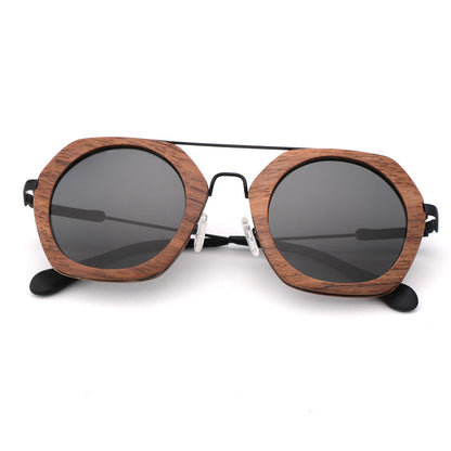 Lunettes de soleil polarisées en bambou et bois pour l'équitation