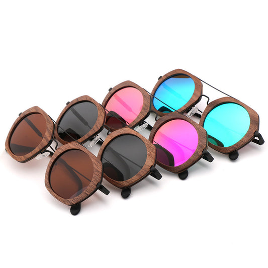 Lunettes de soleil polarisées en bambou et bois pour l'équitation