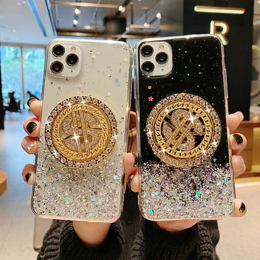 Coque de téléphone 3D Diamond Dollar Turnplate de luxe
