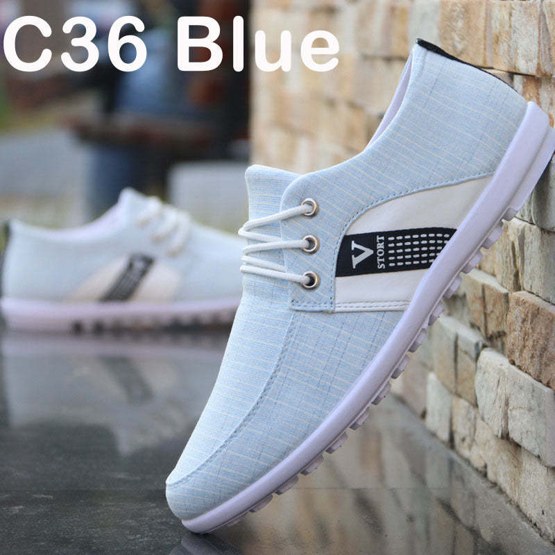 Chaussures en toile à semelle souple pour homme, chaussures de sport et de loisirs en tissu - LUXARAH