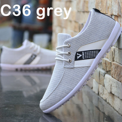 Chaussures en toile à semelle souple pour homme, chaussures de sport et de loisirs en tissu - LUXARAH