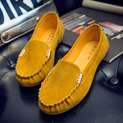 Escarpins à talons plats, simples, plates pour femmes, à pois pour étudiantes - LUXARAH