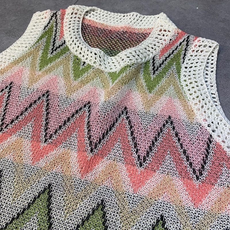 Robe en tricot arc-en-ciel, mini-robes patchwork décontractées - LUXARAH
