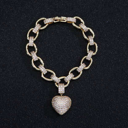 Parure de bijoux de luxe couleur or avec bracelets et colliers ras du cou en zircone cubique pour femme, bijoux de mariage - LUXARAH