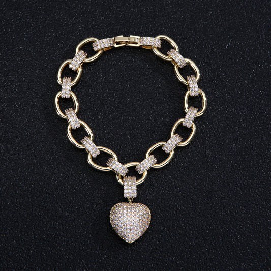 Parure de bijoux de luxe couleur or avec bracelets et colliers ras du cou en zircone cubique pour femme, bijoux de mariage - LUXARAH