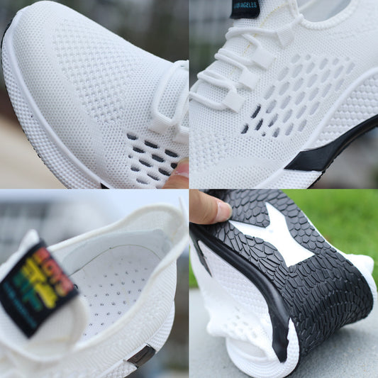 Nouvelles chaussures de sport pour hommes, respirantes, décontractées, en maille, confortables, à lacets, antidérapantes, basses, pour la course - LUXARAH