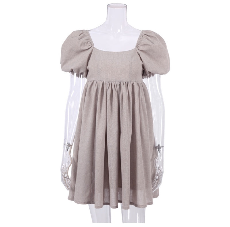 Robes Mini-robe à col carré et manches bouffantes - LUXARAH