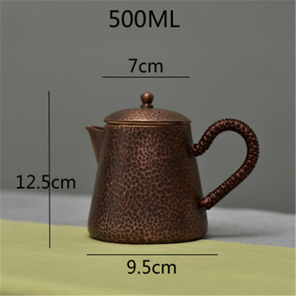 Petite théière en cuivre faite à la main, théière en cuivre pur - LUXARAH