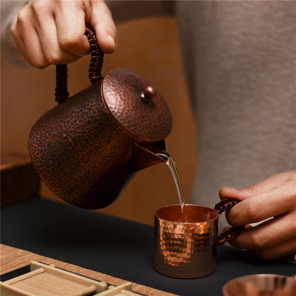 Petite théière en cuivre faite à la main, théière en cuivre pur - LUXARAH