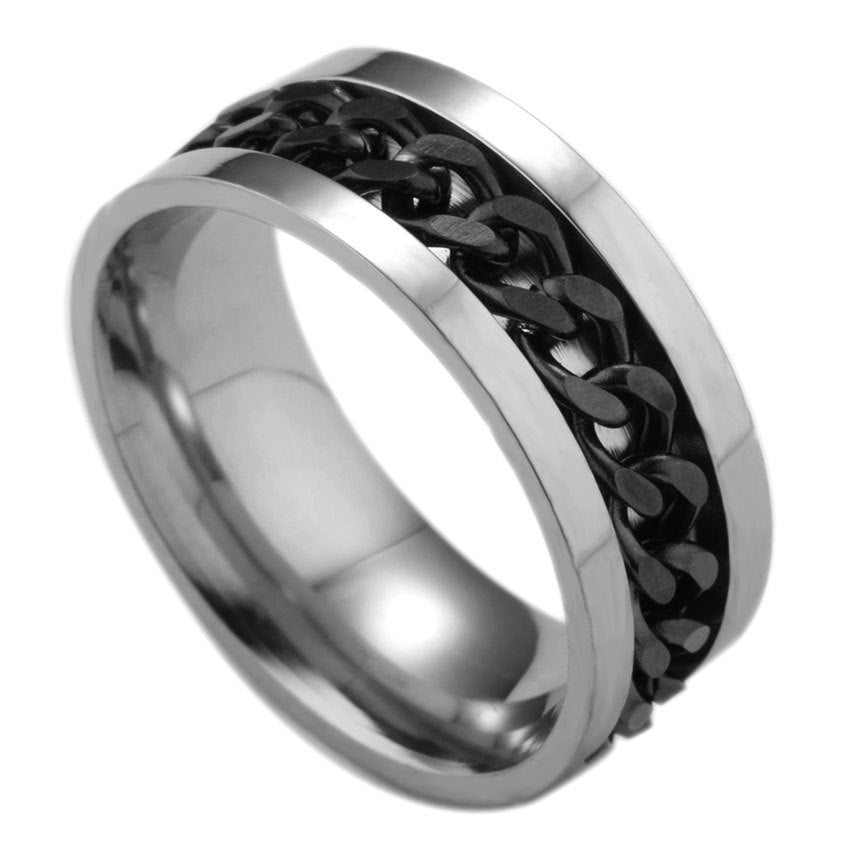 Bague tournante en acier inoxydable - Bijoux tendance pour tous - LUXARAH