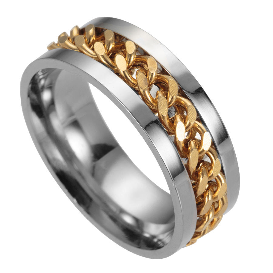 Bague tournante en acier inoxydable - Bijoux tendance pour tous - LUXARAH