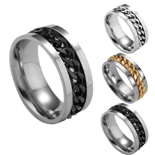 Bague tournante en acier inoxydable - Bijoux tendance pour tous - LUXARAH