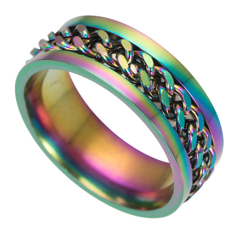 Bague tournante en acier inoxydable - Bijoux tendance pour tous - LUXARAH