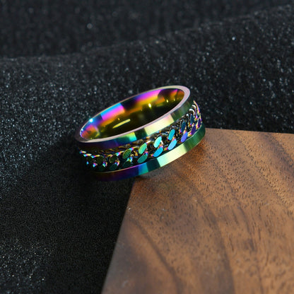 Bague tournante en acier inoxydable - Bijoux tendance pour tous - LUXARAH