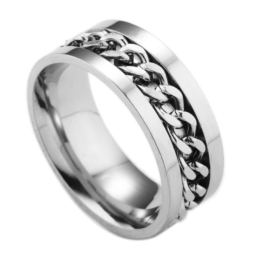 Bague tournante en acier inoxydable - Bijoux tendance pour tous - LUXARAH