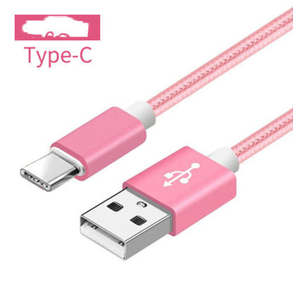 Compatible avec Apple, câble de données en nylon tressé V8